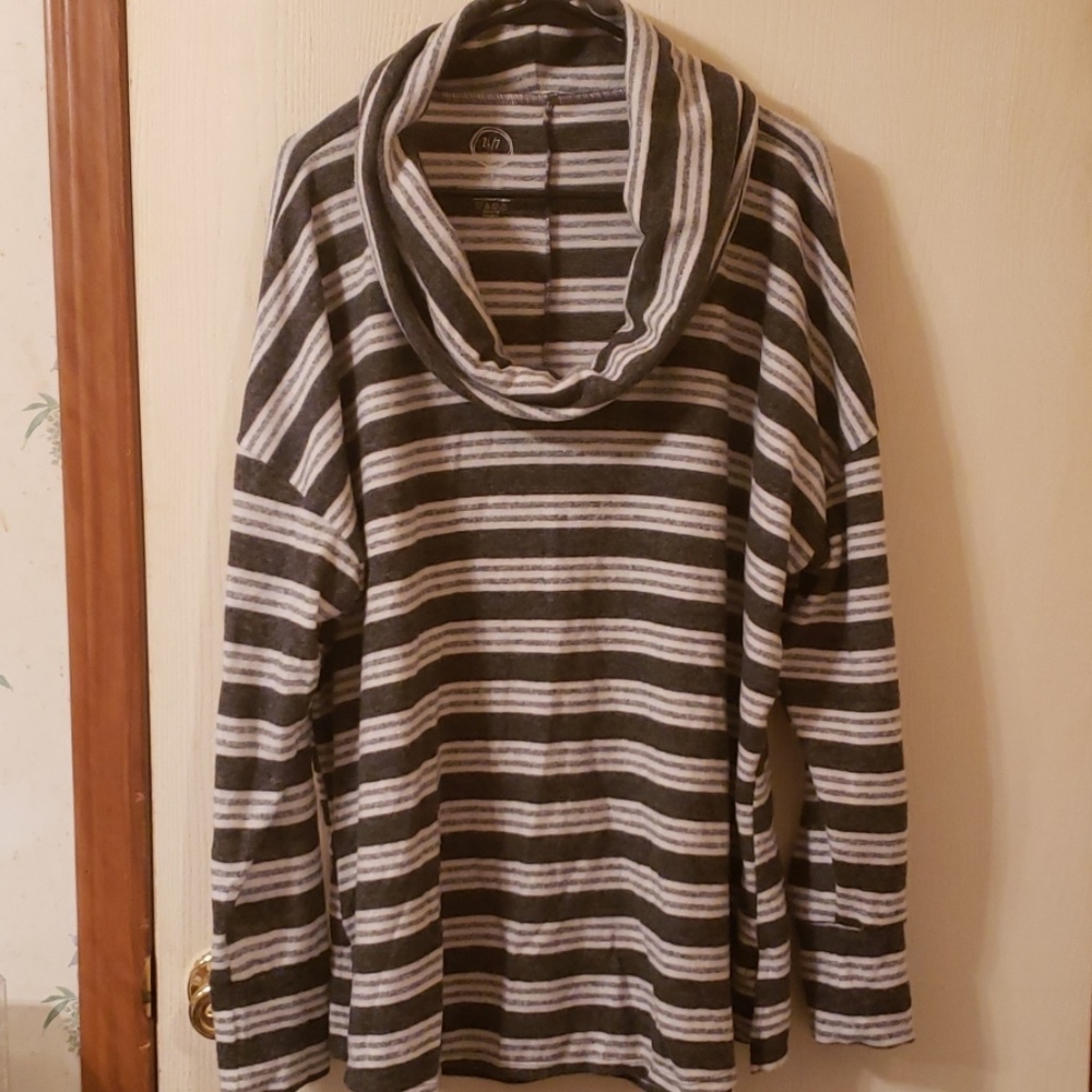 Maurices striped cowl neck sweater 2